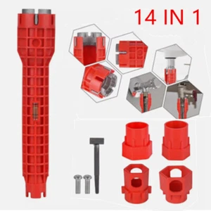 14 IN 1 Faucet Sink Basin Installer Pipe Wrench Tap Spanner Multifunction Tools - Picture 1 of 6