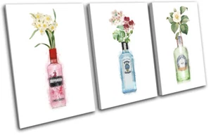 Quadro stampa gin ginepro bar fiori vaso floreale TREBLE CANVAS WALL ART - Foto 1 di 1