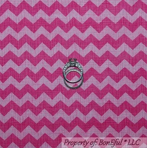 BonEful Fabric FQ Cotton Quilt VTG Pink STRIPE Baby Girl Chevron Calico Blender - Picture 1 of 9