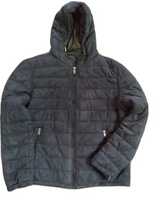 Zara Jacket Mens Size 2XL Navy Quilted High Collar Zip - Picture 1 of 7