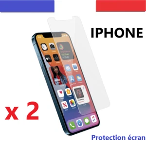 VERRE TREMPÉ IPHONE 12 14 PLUS Pro Max 11 13 Mini XR XS X VITRE PROTECTION ÉCRAN - Photo 1/12