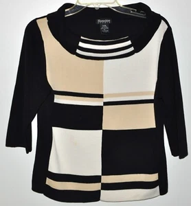 Suéter Hampshire Studio bloque de color cuello simulado manga 3/4 talla grande pequeño usado en excelente condición - Imagen 1 de 3
