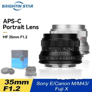 Brightin Star 35mm F1.2 APS-C MF Portrait Lens for Sony Canon Fuji M4/3 Mount - Picture 1 of 18