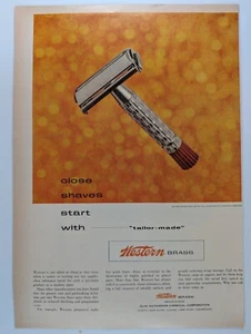 Maquinilla de afeitar Western de latón para hombre 1956 anuncio con impresión de tiempo 8x11" - Imagen 1 de 1