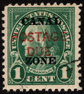 Canal Zone Stamp Scott # J15 Used F-VF - 1 Cent Green Overprinted Postage Due - Picture 1 of 1