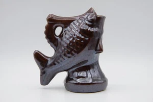 Fish Figurine Brown Shtof Slavuta Majolica Vintage Ceramic Clay Decanter USSR - Picture 1 of 11