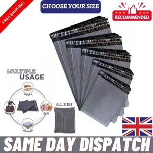 GREY STRONG MAILING MIXED BAGS PLASTIC POSTAL MAIL POSTAGE POLY 100 500 1000 - Picture 1 of 26