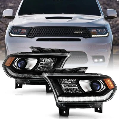 Faros proyectores LED DRL halógenos negros para Dodge Durango 2016-2020 nuevos Foto 1 de 4