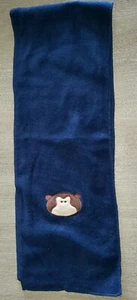 boys dark blue FLEECE WINTER SCARF brown MONKEY 52 INCH LONG X 9 INCH WIDE soft! - Picture 1 of 1