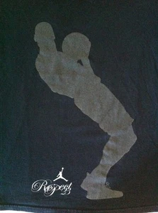 Michael Jordan Respect Mens XL T Shirt Black and Gray Silhouette Jumpman - Picture 1 of 8