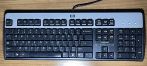HP KU-0316 Black/Silver USB Wired Full Size Keyboard (434821002) - Picture 1 of 4