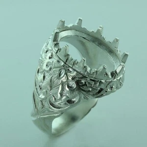 13x17 MM. Oval Cabochon ring setting sterling silver 925#223 Pre order - Picture 1 of 4