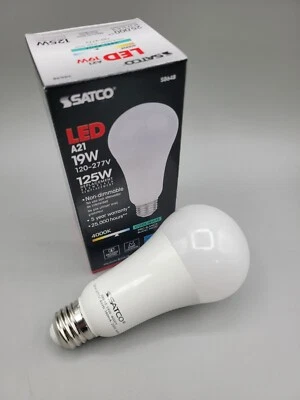 SATCO S8648 LED Bulb A21 19W 4000K Cool White 120-277V Medium E26 Base 2000L - Image 1 of 3