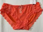 Womens French Affair Underwear M Lacey Brief Panties Peach Echo