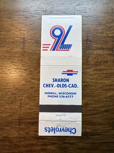 Merrill Wisconsin SHARON 76 CHEV OLDS CAD Advertise Matchbook Chevy Cadillac - Imagen 1 de 3