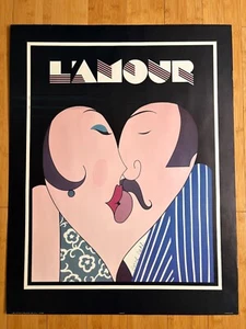 L'AMOUR di CAROL DAHL litografia FIRMATA senza cornice 28X21 pollici art deco Il bacio - Foto 1 di 12