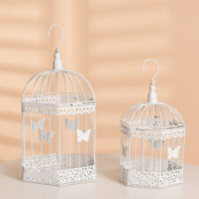 Set of 2 Wedding Hexagon Bird Cage Card Keeper Wishing Well Decoration Centrepie