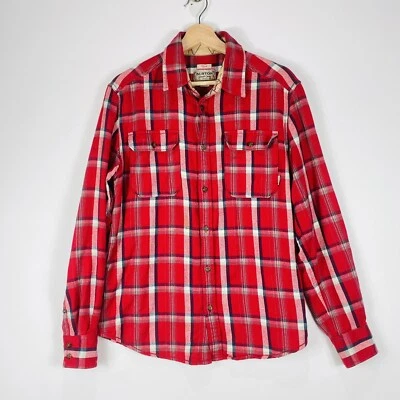 Camisa Burton Hombres Pequeña Dryride Ligera Roja Franela a Cuadros Snowboard Gorpcore Foto 1 de 4
