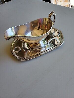 Vintage Apollo Bernard Rice & Sons Silverplate Gravy Boat With Underplate • 82.93$