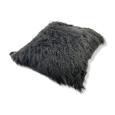 $375 Massoud Gris Oscuro Piel de Cordero Tibetano Euro Decorativo Sofá Almohada 20" Foto 1 de 3
