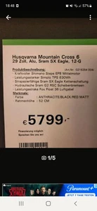MTB Husqvarner cross 6 - Bild 1 von 3