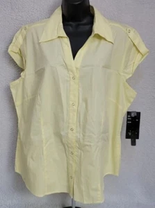 ALC Womens Shirt Top Blouse Size 1X Yellow - Picture 1 of 12