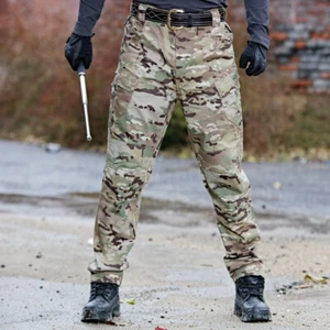 Mens Work Cargo Pants Tactical Combat Multi-Pocket Pants Outdoor Hiking Trousers - Picture 1 of 25