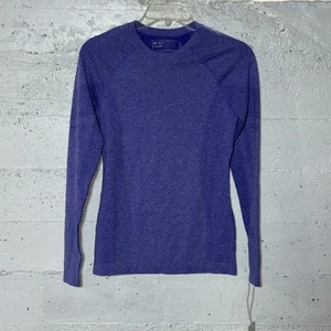 FIGS Salta Seamless Top Womens XS Purple Long Sleeve Underscrub Shirt W22KW1010 - Picture 1 of 7