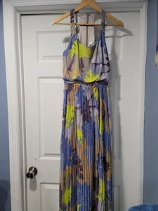 MAXI DRESS JESSICA SIMPSON 2 DAISY BLUE FLORAL PARTY WEDDING VACATION. - Picture 1 of 19