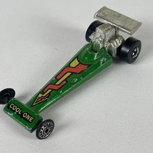 Mattel Hot Wheels 1975 verde "Cool One" diecast Dragster Car vintage - Imagen 1 de 8