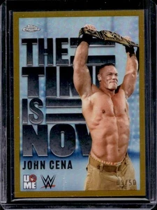 2025 Topps Chrome WWE John Cena The Time Is Now Gold Refractor #9/50 - Imagen 1 de 2