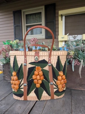 Bolso extra grande tejido vintage del mercado francés de uva Foto 1 de 4