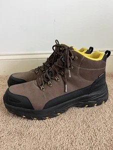 Skechers Premier Series Work Boots Steel Toe Mens Sz 12 Slip Resist Brown Leathr - Picture 1 of 9