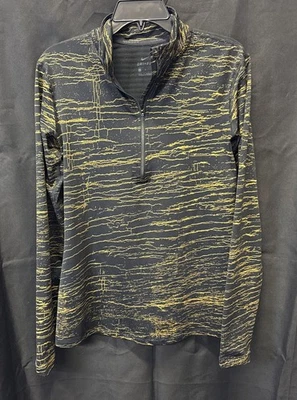 Pullover para mujer Nike 3/4 cremallera negro y dorado/cobre talla grande Foto 1 de 4
