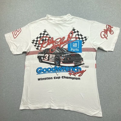 Camiseta branca vintage 1992 masculina tamanho M-L Winston Cup Champion Goodwrench angustiada - Imagem 1 de 4