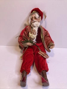 Elfe Pixie Baker Koch Puppe Weihnachten beweglich rot gold hält Backwaren 12,5 Zoll - Bild 1 von 4