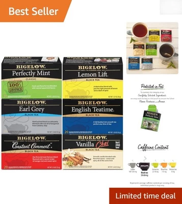 Bigelow черный чай с кофеином упаковка - 120 штук 6 изысканных вкусов - Изображение 1 из 4