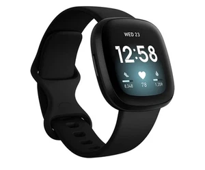 Fitbit Versa 3 Smartwatch GPS - Schwarz / Schwarz Aluminium 6 Tage Akkulaufzeit - Bild 1 von 1