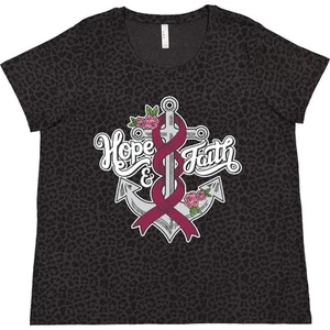 Inktastic Multiple Myeloma Hope And Faith With Anchor Women's Plus Size T-Shirt - Picture 1 of 3