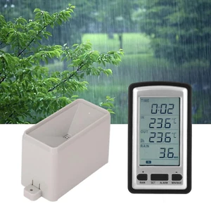 Wireless Rain Gauge Weather Station,Digital LCD Display Outdoor Temperature Rain - Picture 1 of 12