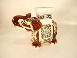 Hand Painted Indian Elephant Ceramic Sculpture 11" - Picture 1 of 10