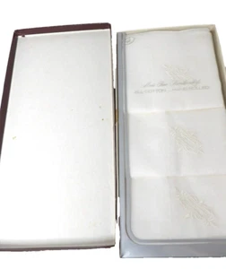 Monsieur NOB bestickte Herren feine Taschentücher alle Baumwolle handgerollt Vintage W - Bild 1 von 11
