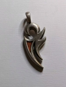 Vintage 1999 BICO Australia Jewellery Pendant Tribal Surf Orange Stone Retro - Picture 1 of 6