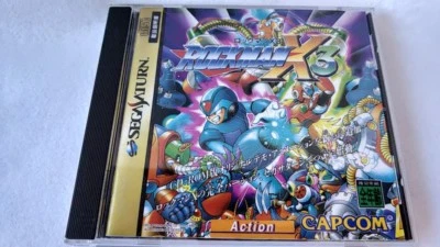 Rockman X3 MEGAMAN SEGA Saturn Game Disk ,Manual,Case set tested-a58- - Image 1 of 4