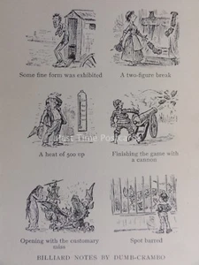 Sporting & Billiards Snooker BILLIARD NOTES BY DUMB-CRAMBO Antique Cartoon - Picture 1 of 2