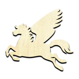Pegasus Laser Cut Out Unfinished Wood Shape Craft Supply - Picture 1 of 6