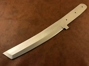 14" Handmade Carbon Steel Tanto Blank Blade-Knife Blade-Heat Treat-SC2 - Picture 1 of 7