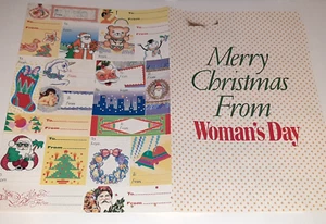 De colección x84 Etiquetas Regalo Navidad Día de la Mujer Familia Círculo Revista Hojas Años 80 - Imagen 1 de 4