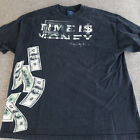 T-shirt vintage Ruff Ryders Time is Money clouté double face rap argent