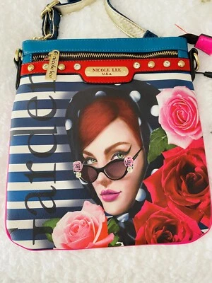 Nicole Lee Crossbody Print Lady in Red  Handbag Purse  NWT Style# #LAR10322 - Image 1 of 4